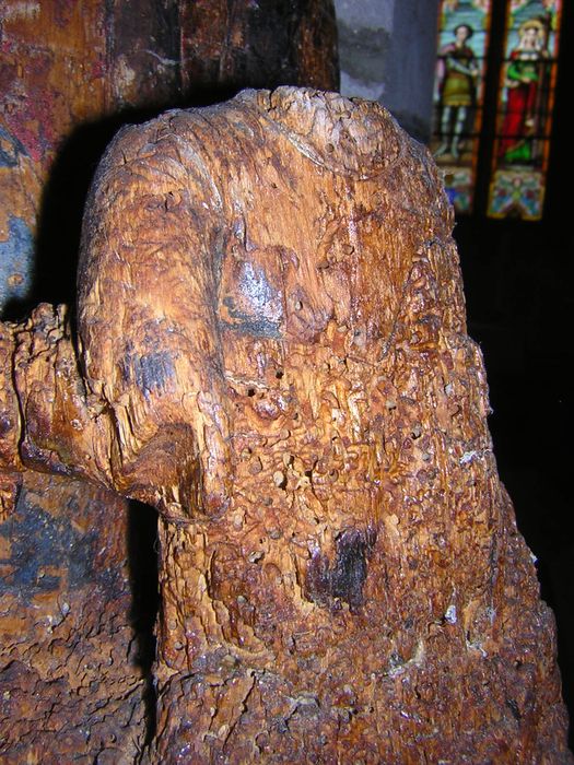 groupe sculpté : Vierge en majesté, détail