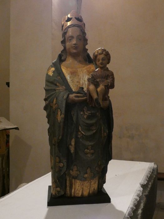 Statue : Vierge à l'Enfant avec livre et encrier, ou Vierge à l'encrier