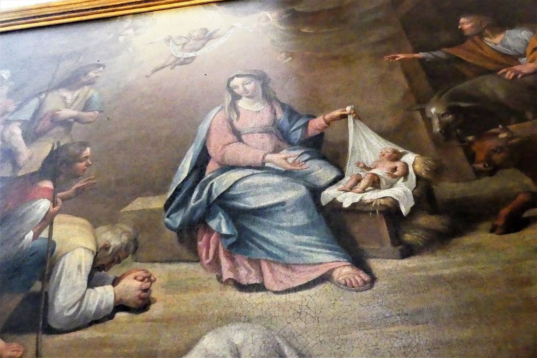 vue rapprochée de la Vierge et de l'enfant Jésus - © Ministère de la Culture (France), Conservation des antiquités et des objets d’art de Charente-Maritime – Tous droits réservés 