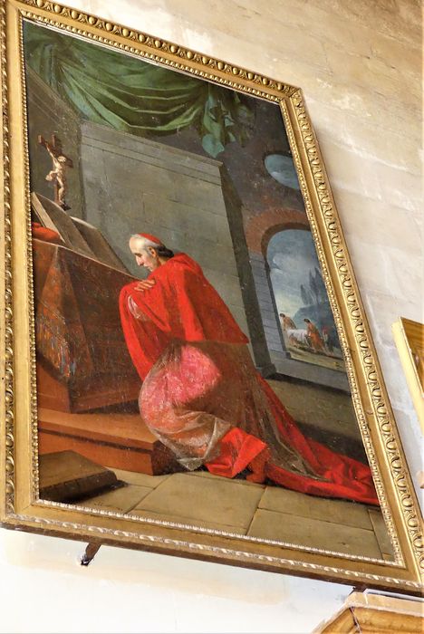 Tableau : cardinal en prière