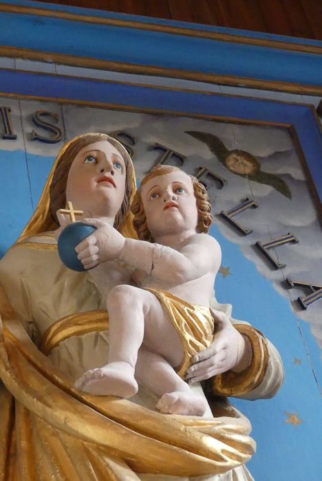 statue : Vierge à l'Enfant, vue partielle
