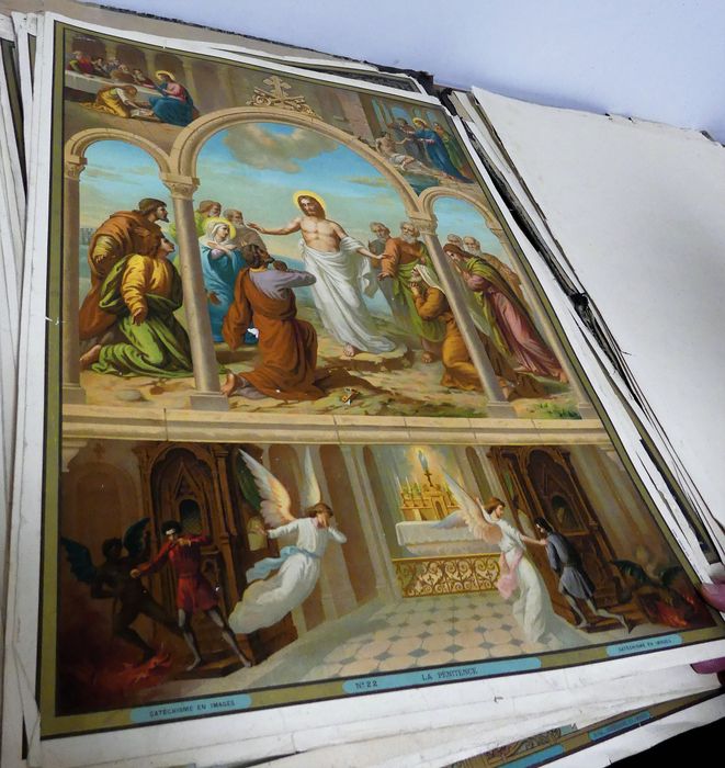 estampes (chromolithographies) : Catéchisme en images