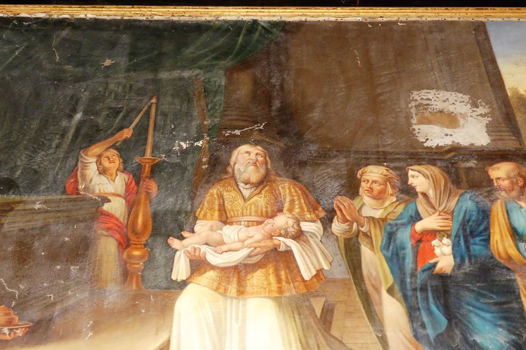 tableau : Présentation au Temple, vue partielle