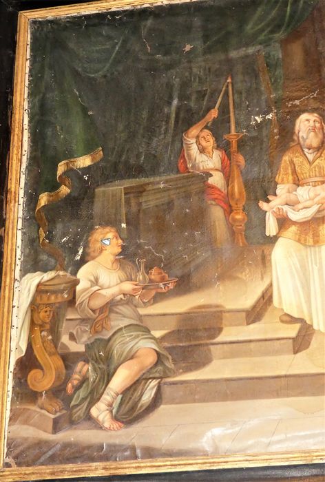 tableau : Présentation au Temple, vue partielle