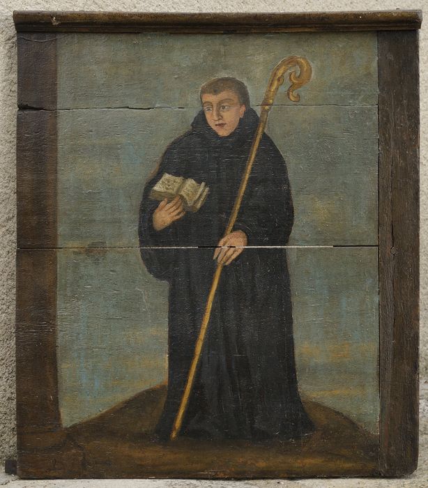 panneau de bois peint : Saint Benoît - © Ministère de la Culture (France), Conservation des antiquités et des objets d'art du Cher, tous droits réservés 