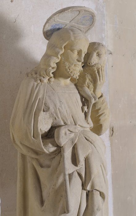 Statue : Le Bon Pasteur, vue partielle