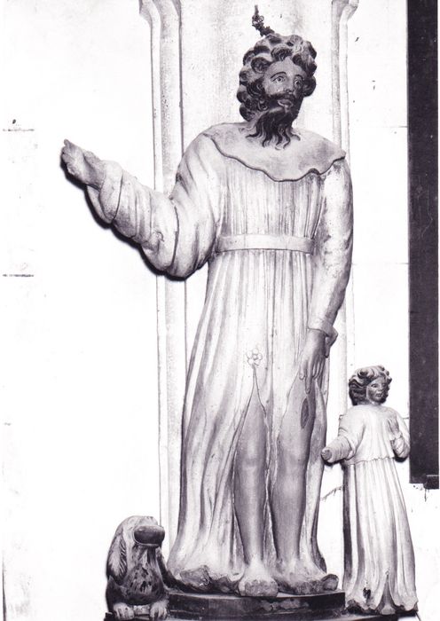 Statue : Saint Roch - © Ministère de la Culture (France), Conservation des antiquités et des objets d'art du Cher, tous droits réservés 