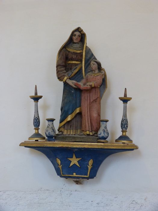 bâton de procession : Education de la Vierge