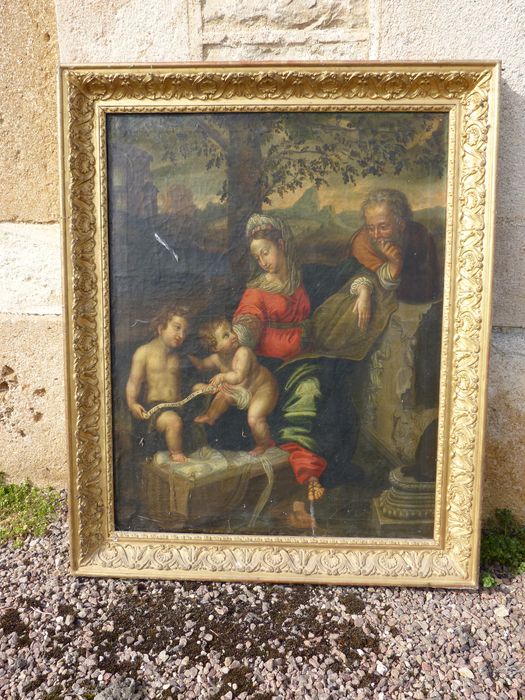 Tableau : Sainte Famille avec saint Jean-Baptiste