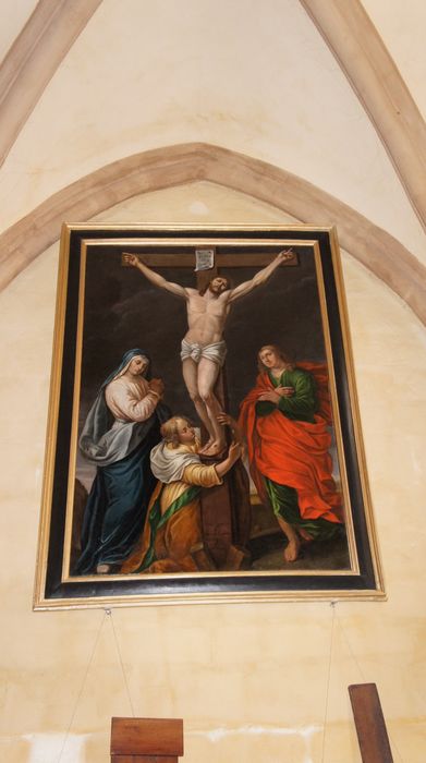 tableau et son cadre : Crucifixion - © Ministère de la culture (France), Conservation des antiquités et des objets d'art de Côte d'Or – Tous droits réservés