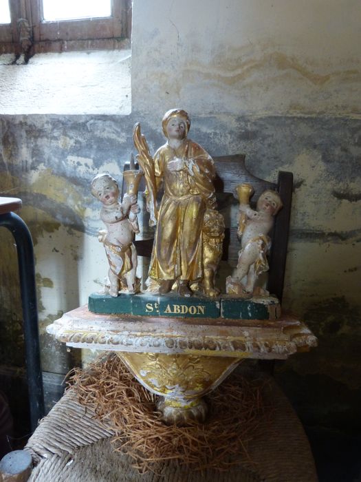 statue (statuette) de bâton de procession : Saint Abdon