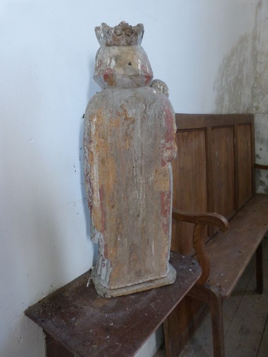 statue : Vierge à l'Enfant, revers, vue générale