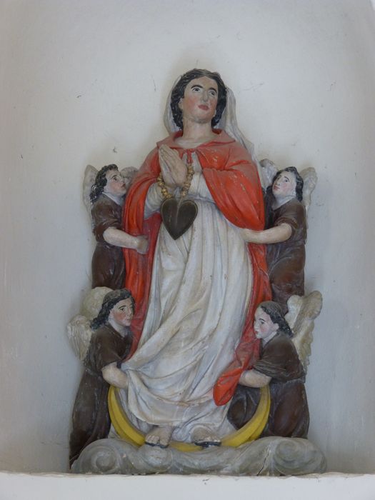 groupe sculpté : l'Assomption de la Vierge