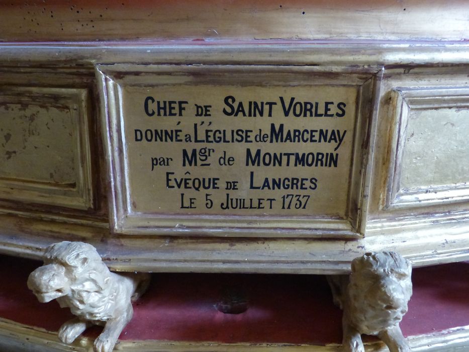 buste-reliquaire : Saint Vorles, détail