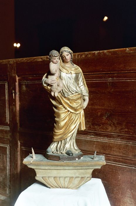statue (statuette) de bâton de procession : Vierge à l'Enfant