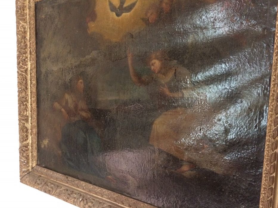 tableau, cadre : Annonciation, vue partielle - © Ministère de la Culture (France), Conservation des antiquités et des objets d’art de la Côte-d’Or – Tous droits réservés