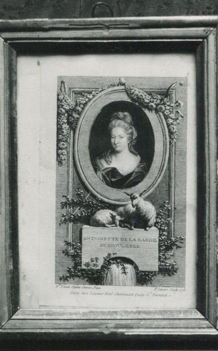 estampe : portrait d'Antoinette du Ligier de la Garde, madame Deshoulières - © Ministère de la Culture (France), Conservation des antiquités et des objets d’art de la Côte-d’Or – Tous droits réservés