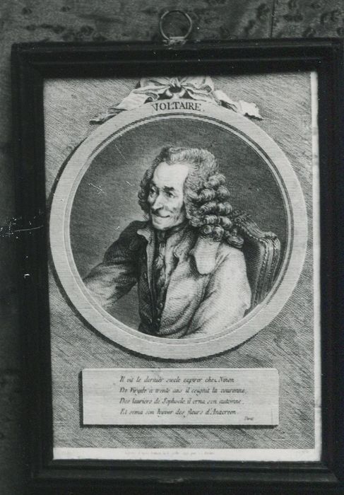 estampe : portrait de François-Marie Arouet, dit Voltaire - © Ministère de la Culture (France), Conservation des antiquités et des objets d’art de la Côte-d’Or – Tous droits réservés