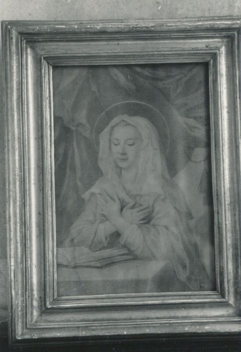 dessin : portrait d'une sainte lisant - © Ministère de la Culture (France), Conservation des antiquités et des objets d’art de la Côte-d’Or – Tous droits réservés