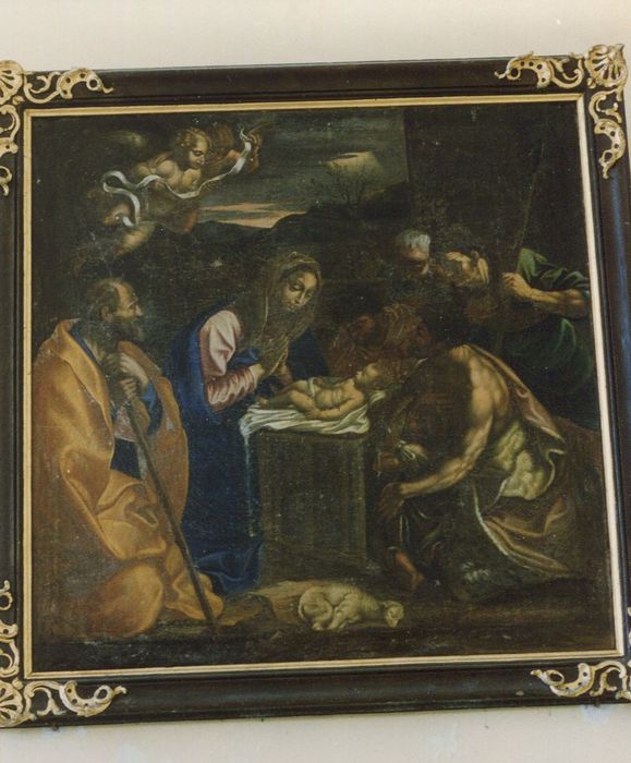tableau et son cadre : Adoration des Bergers
