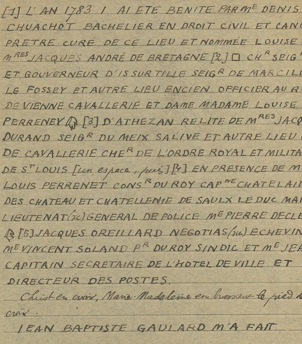 cloche, retranscription des inscriptions (encre sur papier) - © Ministère de la Culture (France), Conservation des antiquités et des objets d’art de la Côte-d’Or – Tous droits réservés