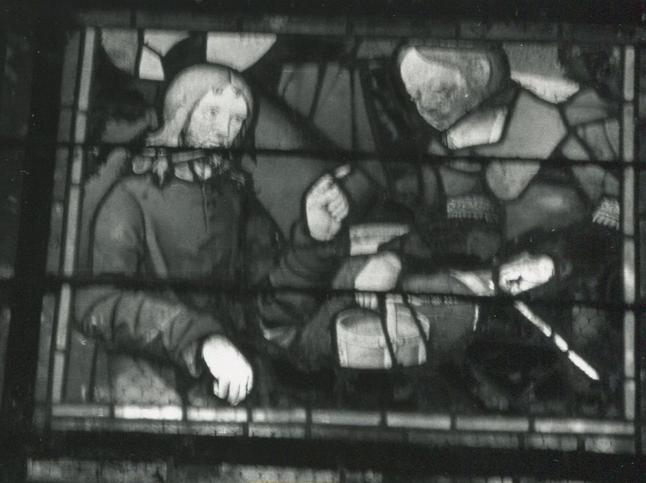 verrière de la baie 2 : Rencontre du Christ et de la samaritaine - © Ministère de la Culture (France), Conservation des antiquités et des objets d’art de la Côte-d’Or – Tous droits réservés