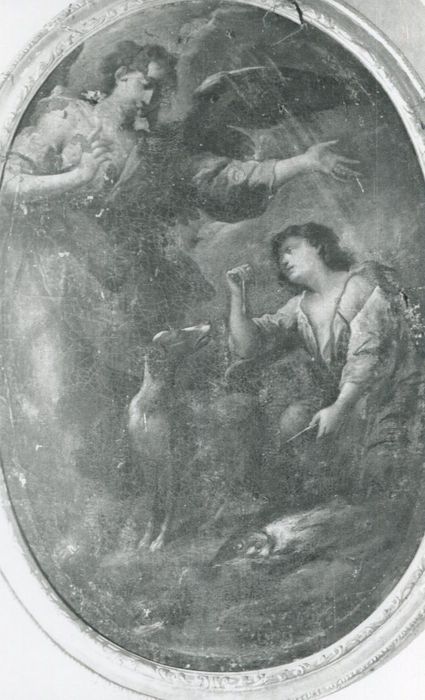 tableau et son cadre : Tobie et l'archange Raphaël - © Ministère de la Culture (France), Conservation des antiquités et des objets d’art de la Côte-d’Or – Tous droits réservés