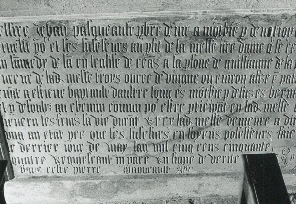 plaque commémorative de fondation de messe
