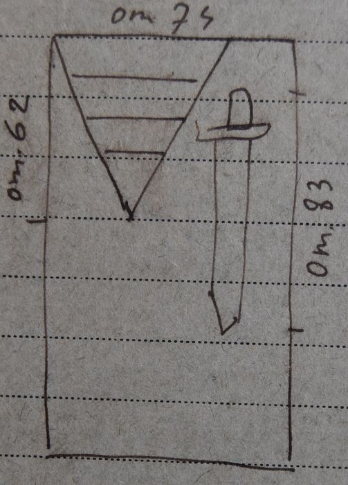 dalle funéraire (dessin : encre sur fiche cartonnée)
