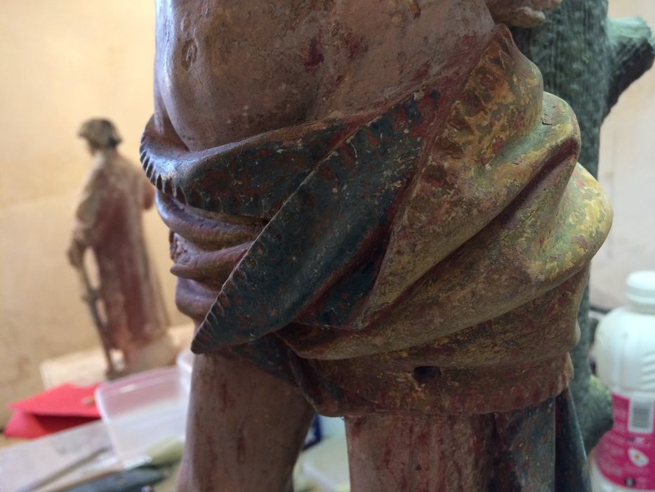 statue : saint Sébastien, vue partielle - © Ministère de la Culture (France), Conservation des antiquités et des objets d’art de la Côte-d’Or – Tous droits réservés 