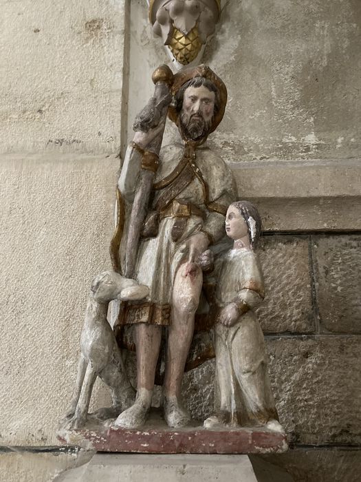 Groupe sculpté : saint Roch