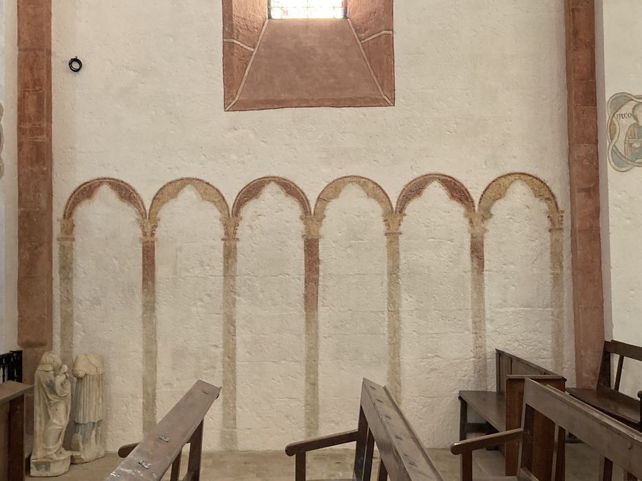 nef, mur gouttereau sud, détail des arcatures