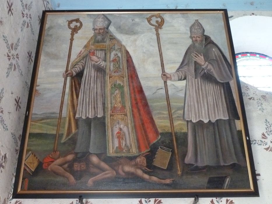 tableau, cadre : Saint Augustin et saint Ambroise (?)