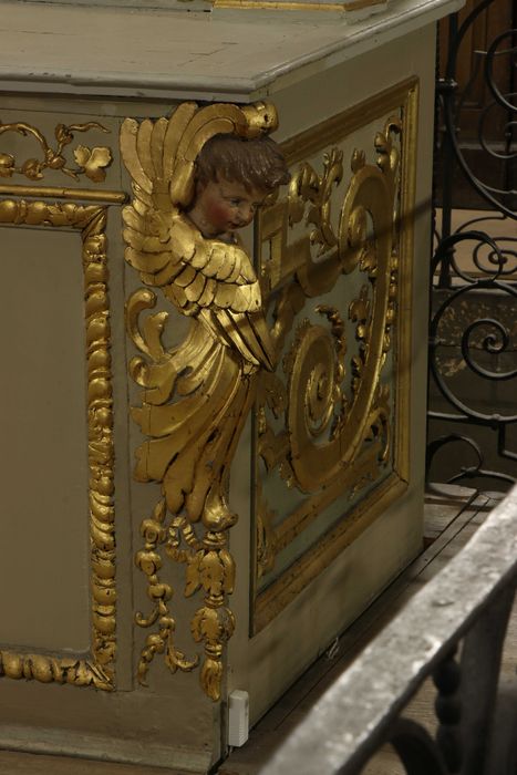 autel dit du Plafond, retable, statues : Anges adorateurs, gradins d'autel, tabernacle, ciborium