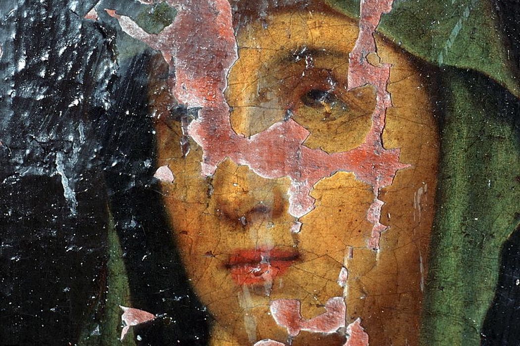 tableau et son cadre : Vierge de douleur, détail - © Ministère de la Culture (France), Conservation des antiquités et des objets d’art de la Drôme – Tous droits réservés 