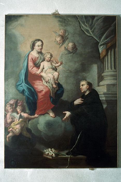 tableau : saint Antoine-de-Padoue en prière devant la Vierge - © Ministère de la Culture (France), Conservation des antiquités et des objets d’art de la Drôme – Tous droits réservés