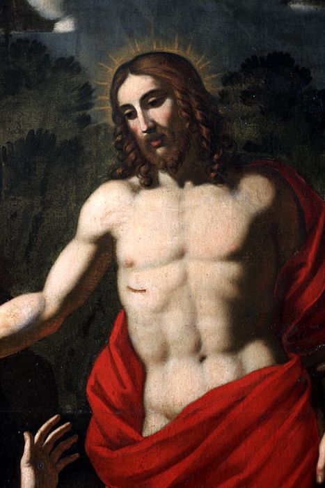 tableau : Rencontre du Christ et de Marie-Madeleine après la Résurrection, vue partielle