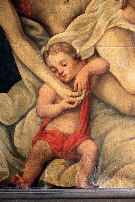 tableau : Vierge de Pitié, détail - © Ministère de la Culture (France), Conservation des antiquités et des objets d’art de la Drôme – Tous droits réservés 