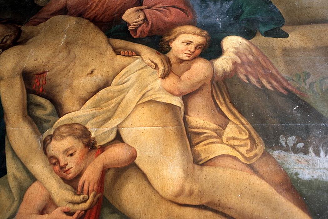 tableau : Vierge de Pitié, détail - © Ministère de la Culture (France), Conservation des antiquités et des objets d’art de la Drôme – Tous droits réservés 