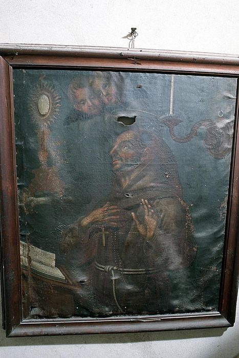 tableau : Saint François d'Assise adorant le Saint Sacrement - © Ministère de la Culture (France), Conservation des antiquités et des objets d’art de la Drôme – Tous droits réservés