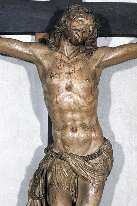 statue : Christ en croix, vue partielle - © Ministère de la Culture (France), Conservation des antiquités et des objets d’art de la Drôme – Tous droits réservés 