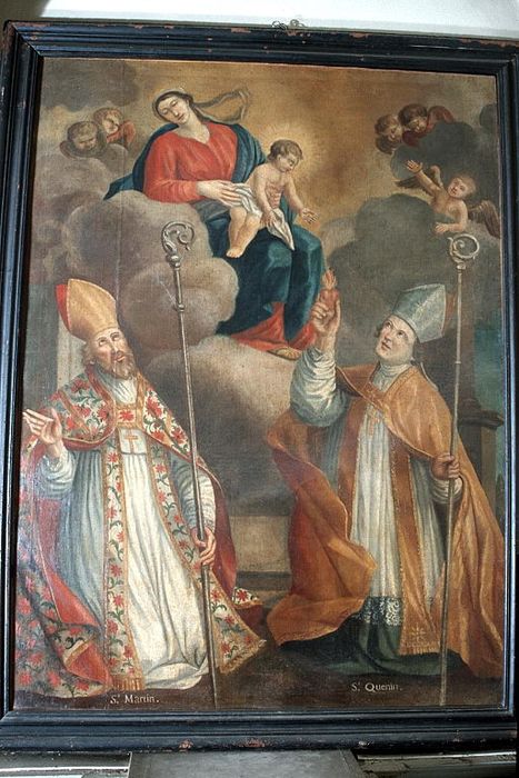 tableau : saint Quenin évêque de Vaison et Saint-Martin-de-Tours agenouillés devant la Vierge - © Ministère de la Culture (France), Conservation des antiquités et des objets d’art de la Drôme – Tous droits réservés