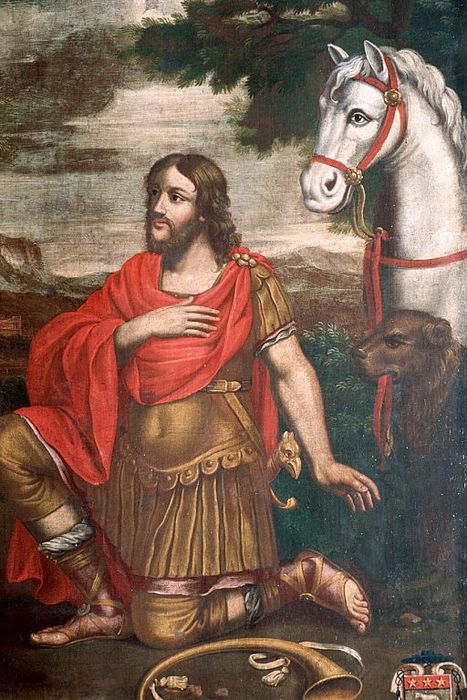 tableau : saint Hubert pendant sa vision, vue partielle - © Ministère de la Culture (France), Conservation des antiquités et des objets d’art de la Drôme – Tous droits réservés 