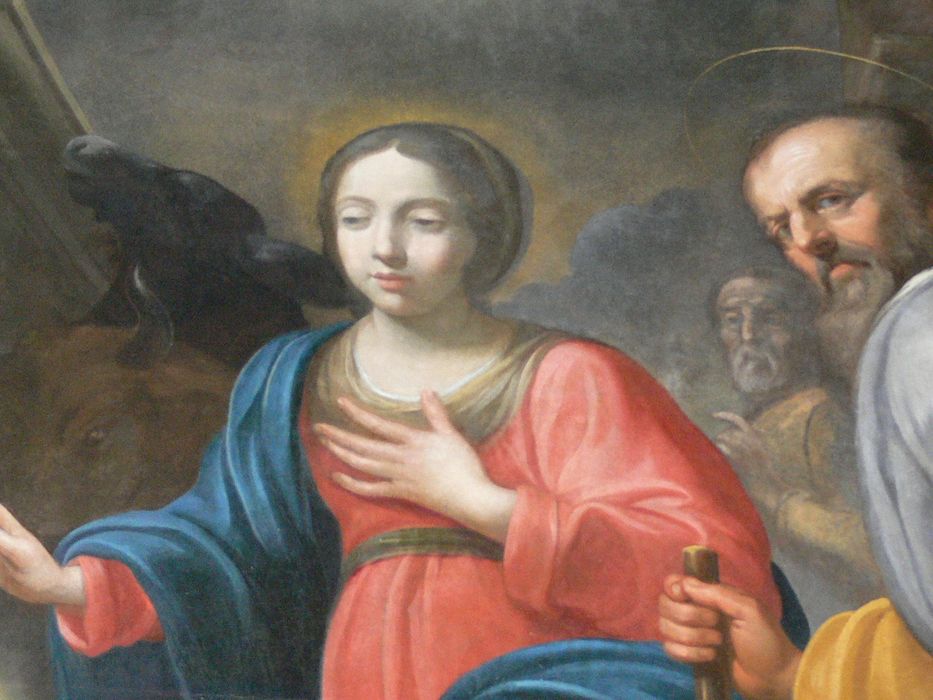 tableau : Adoration des bergers, vue partielle