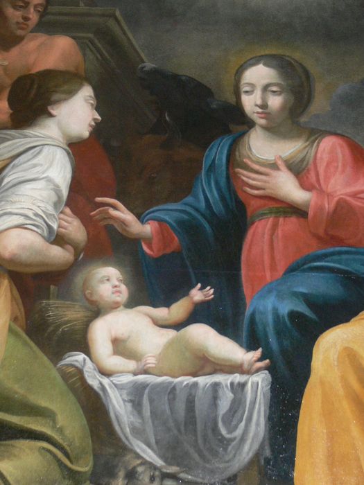 tableau : Adoration des bergers, vue partielle