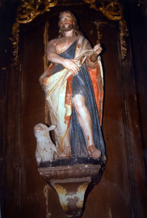 statue : Saint Jean-Baptiste, vue générale - © Ministère de la Culture (France), Conservation des antiquités et des objets d’art du Finistère, tous droits réservés