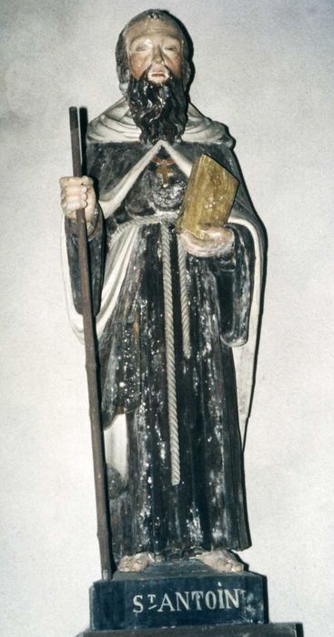 statue : Saint Antoine, vue générale - © Ministère de la Culture (France), Conservation des antiquités et des objets d’art du Finistère, tous droits réservés