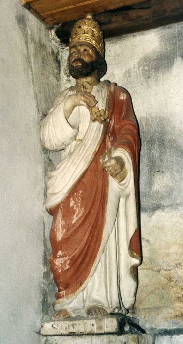 statue : Saint Pierre, vue générale - © Ministère de la Culture (France), Conservation des antiquités et des objets d’art du Finistère, tous droits réservés