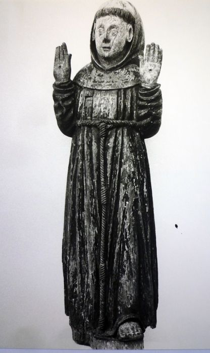 statue : Saint François d'Assise, vue générale - © Ministère de la Culture (France), Conservation des antiquités et des objets d’art du Finistère, tous droits réservés