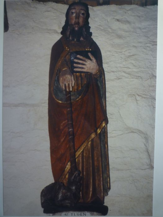 statue : Saint Tugen, vue générale - © Ministère de la Culture (France), Conservation des antiquités et des objets d’art du Finistère, tous droits réservés